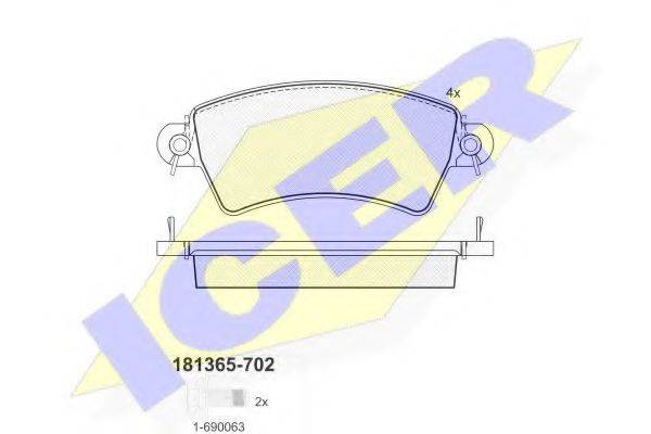 ICER 181365702 Комплект тормозных колодок, дисковый тормоз