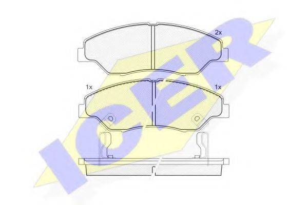 Комплект тормозных колодок, дисковый тормоз ICER 181370