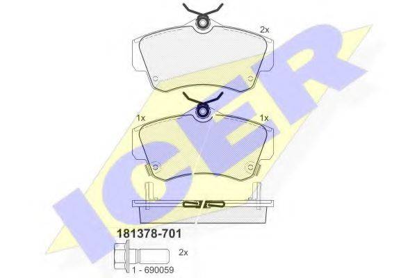ICER 181378701 Комплект тормозных колодок, дисковый тормоз