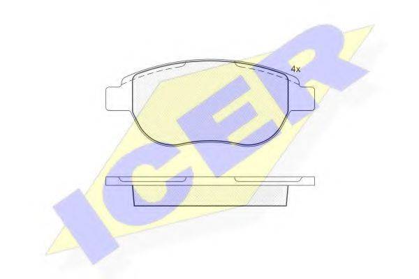 Комплект тормозных колодок, дисковый тормоз ICER 181429