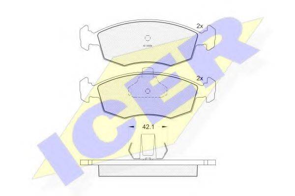 ICER 181441 Комплект тормозных колодок, дисковый тормоз