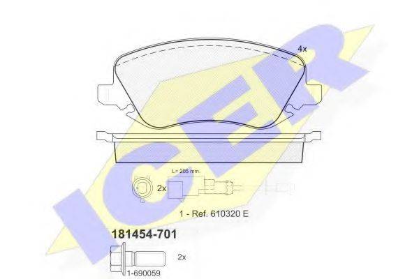 ICER 181454701 Комплект тормозных колодок, дисковый тормоз