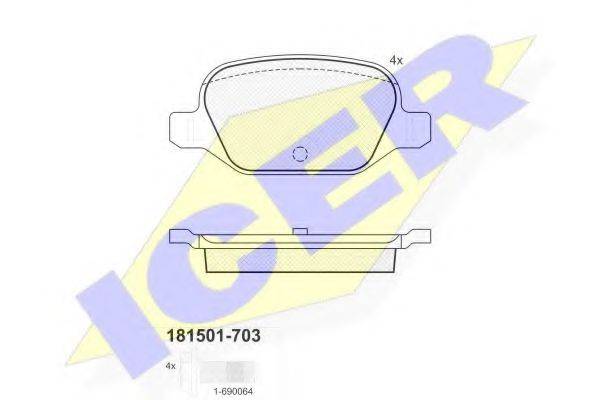 ICER 181501703 Комплект тормозных колодок, дисковый тормоз