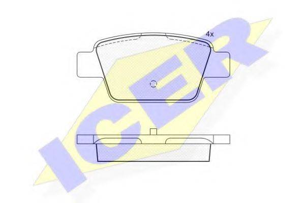 Комплект тормозных колодок, дисковый тормоз ICER 181503