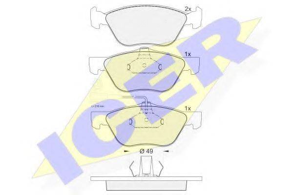 ICER 181601 Комплект тормозных колодок, дисковый тормоз