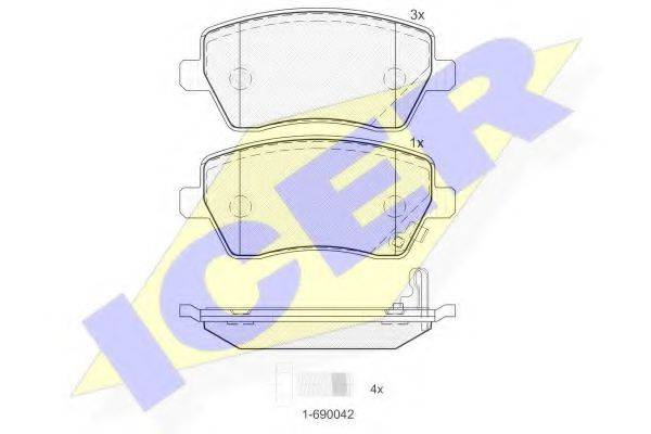 ICER 181748 Комплект тормозных колодок, дисковый тормоз