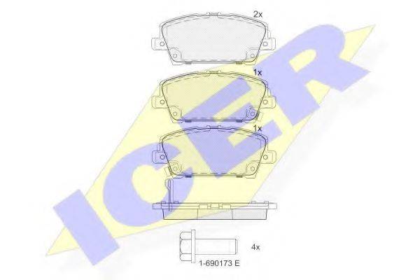 ICER 181773 Комплект тормозных колодок, дисковый тормоз
