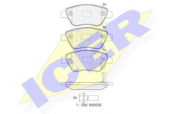 ICER 181810 Комплект тормозных колодок, дисковый тормоз