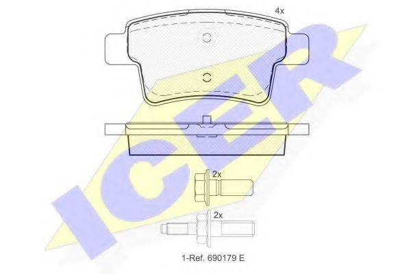 ICER 181853 Комплект тормозных колодок, дисковый тормоз