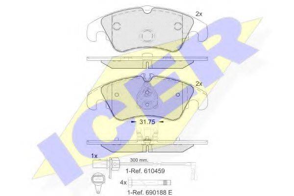 ICER 181862 Комплект тормозных колодок, дисковый тормоз