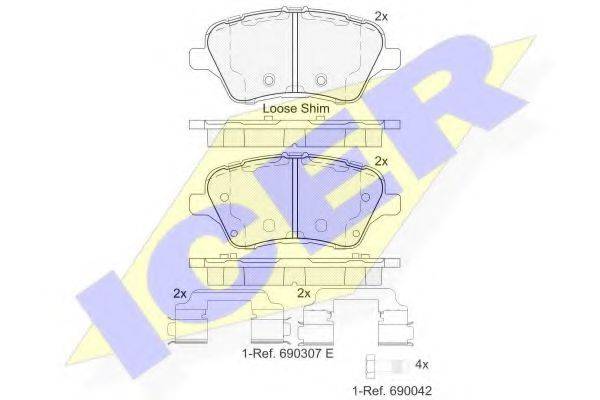 ICER 182108 Комплект тормозных колодок, дисковый тормоз