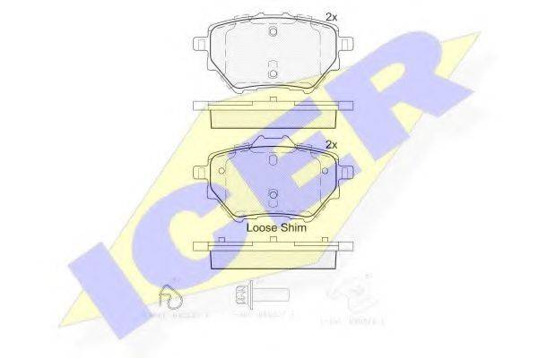 ICER 182162 Комплект тормозных колодок, дисковый тормоз