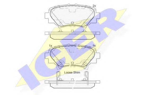 ICER 182169 Комплект тормозных колодок, дисковый тормоз