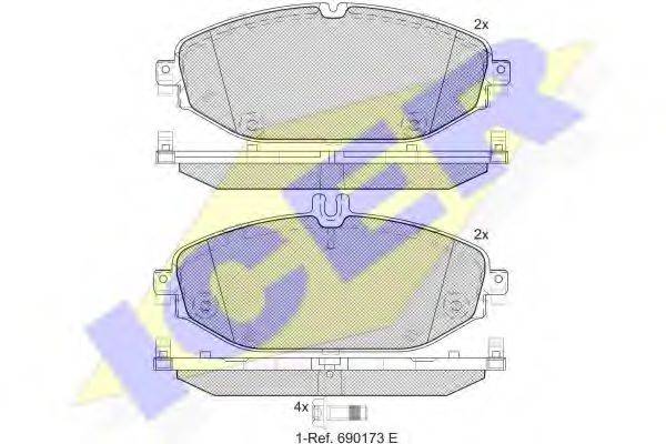 ICER 182213 Комплект гальмівних колодок, дискове гальмо