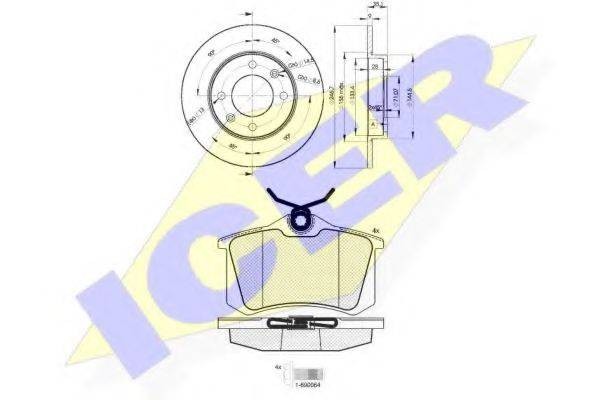 Комплект гальм, дисковий гальмівний механізм ICER 30697-4746