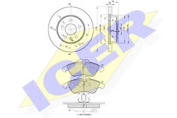 ICER 311046380 Комплект тормозов, дисковый тормозной механизм