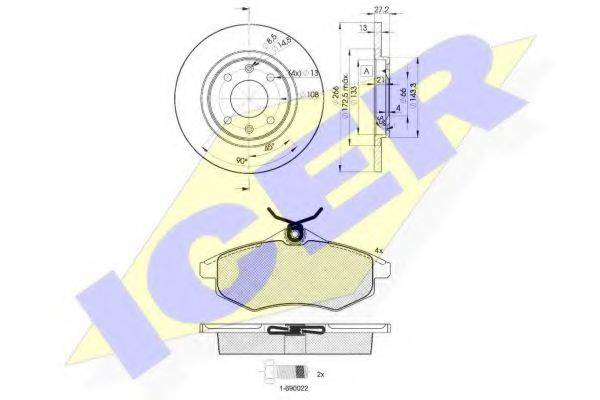 Комплект гальм, дисковий гальмівний механізм ICER 31450-4692
