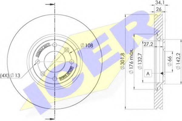 Тормозной диск ICER 78BD5017-2