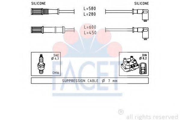 FACET 49451 Комплект проводов зажигания
