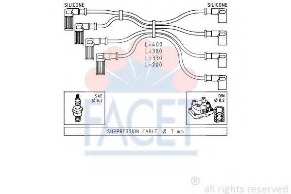 FACET 48615 Комплект проводов зажигания