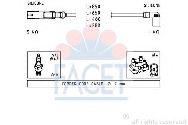 FACET 47223 Комплект проводов зажигания