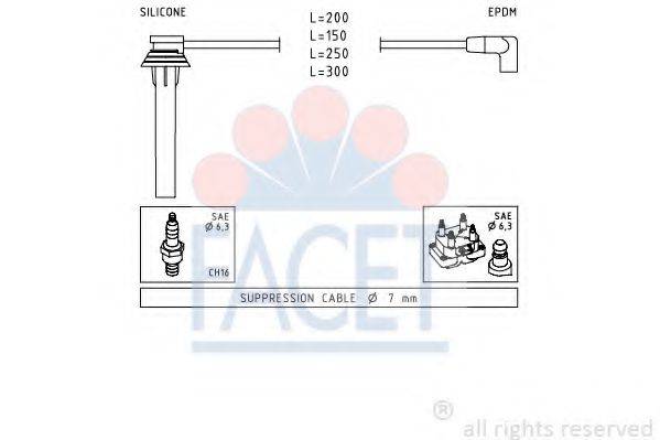 Комплект проводов зажигания FACET 4.9719