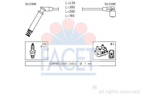 FACET 48634 Комплект проводов зажигания