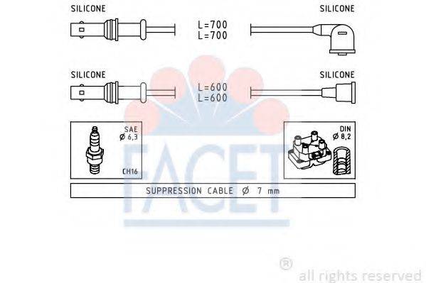 FACET 49835 Комплект проводов зажигания