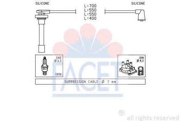 FACET 49711 Комплект проводов зажигания