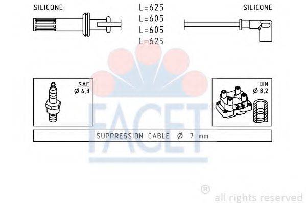 Комплект проводов зажигания FACET 4.8456