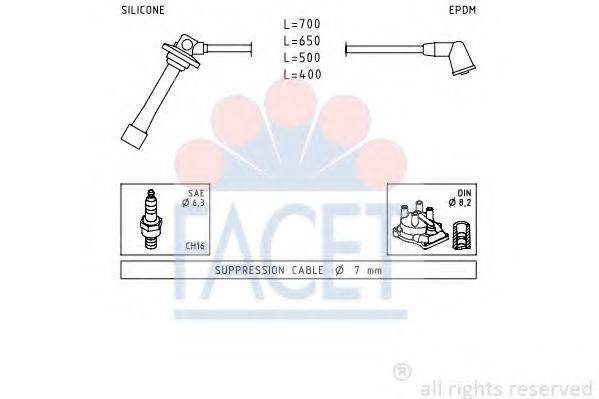 FACET 48884 Комплект проводов зажигания