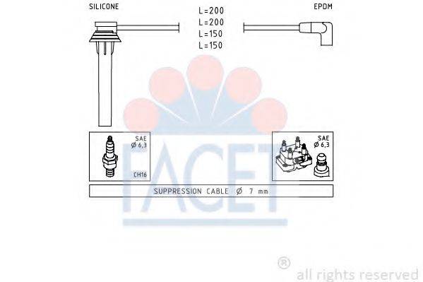 FACET 49507 Комплект проводов зажигания