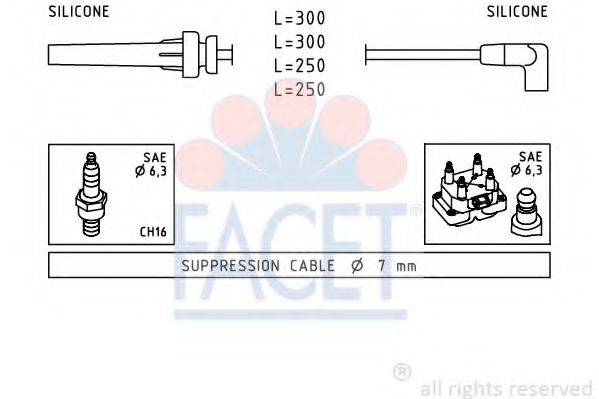 FACET 49508 Комплект проводов зажигания