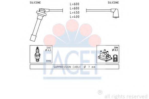 FACET 49702 Комплект проводов зажигания