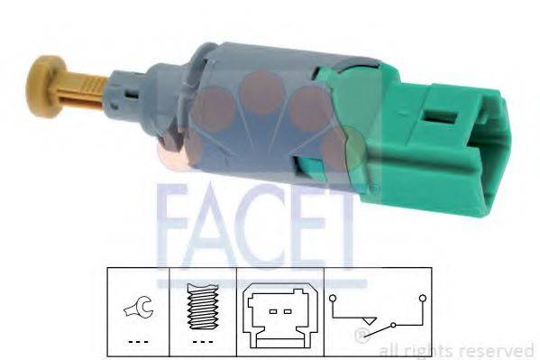 FACET 71223 Выключатель фонаря сигнала торможения; Выключатель, привод сцепления (Tempomat)