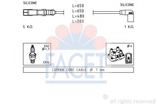 FACET 49585 Комплект проводов зажигания