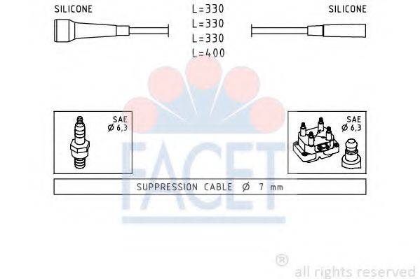 FACET 49501 Комплект проводов зажигания