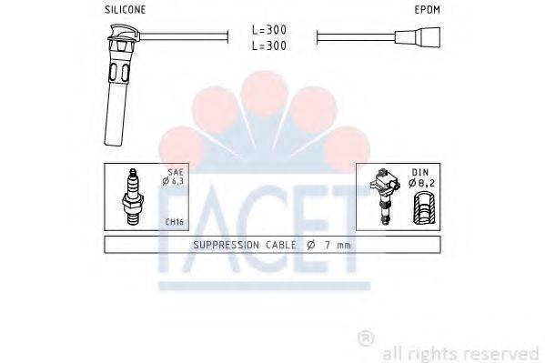 FACET 49889 Комплект проводов зажигания