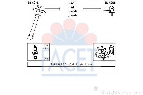 FACET 49408 Комплект проводов зажигания