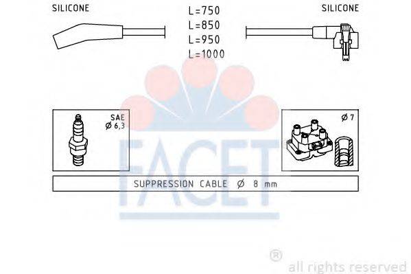 Комплект проводов зажигания FACET 4.9639