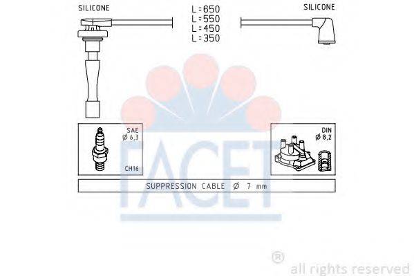 FACET 49709 Комплект проводов зажигания