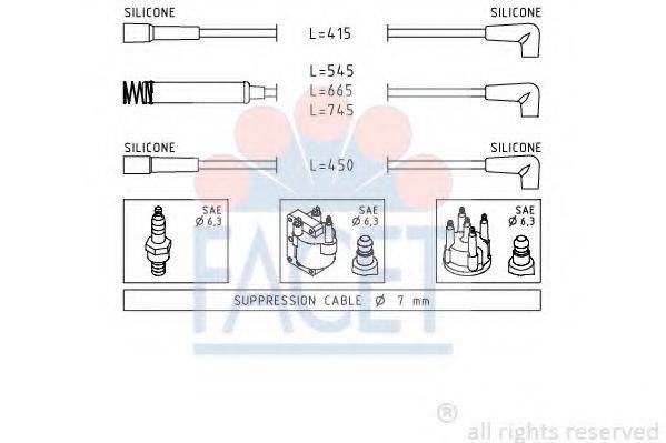 FACET 48514 Комплект проводов зажигания