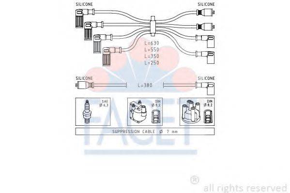 FACET 48815 Комплект проводов зажигания