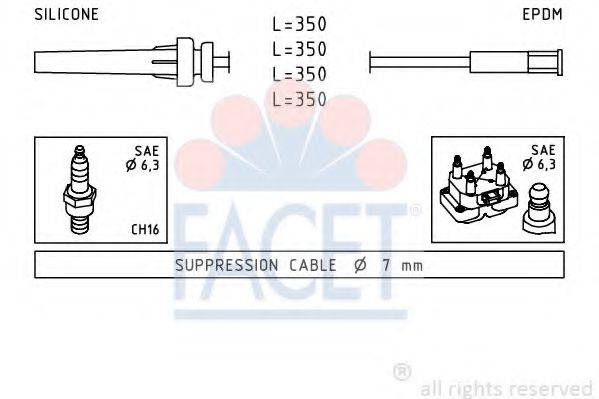 Комплект проводов зажигания FACET 4.9511