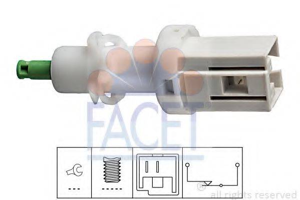FACET 71068 Выключатель фонаря сигнала торможения; Выключатель, привод сцепления (Tempomat)