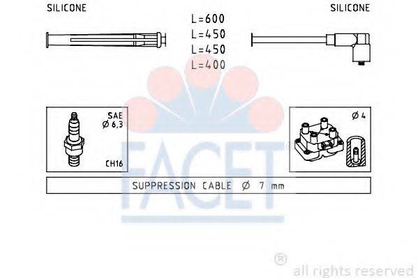 FACET 47230 Комплект проводов зажигания