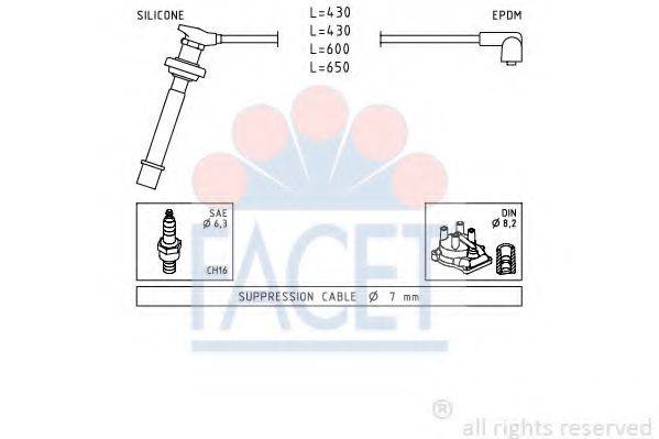 FACET 49411 Комплект проводов зажигания