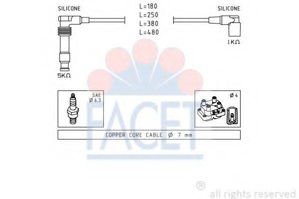 FACET 49677 Комплект проводов зажигания