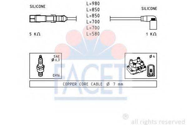 FACET 49590 Комплект проводов зажигания