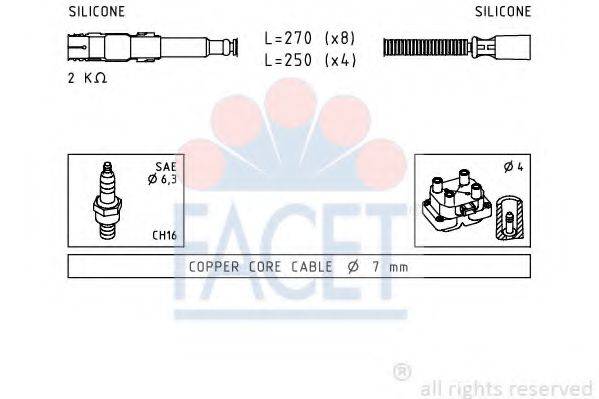 FACET 49649 Комплект дротів запалення